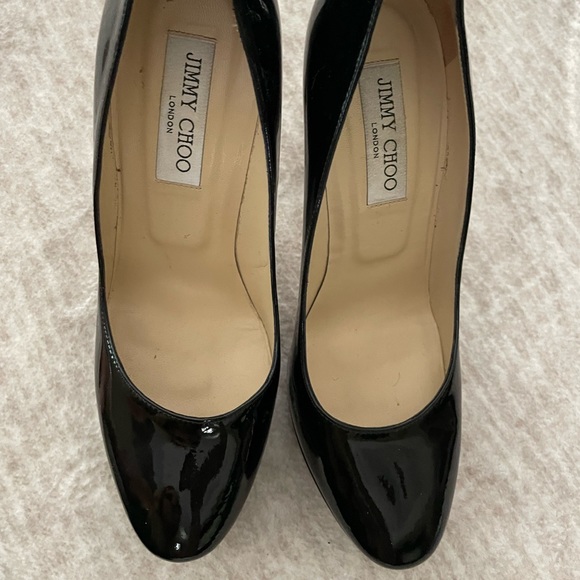 Jimmy Choo Black Patent Leather Platform Heels Size 39 - Picture 2 of 14